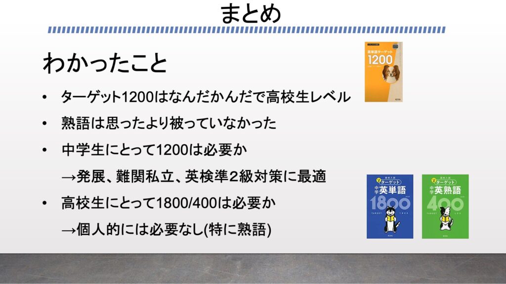 ターゲット10 高校用 とターゲット1800 400 中学用 をプログラミングの配列で比較 がこない独学応援ブログ