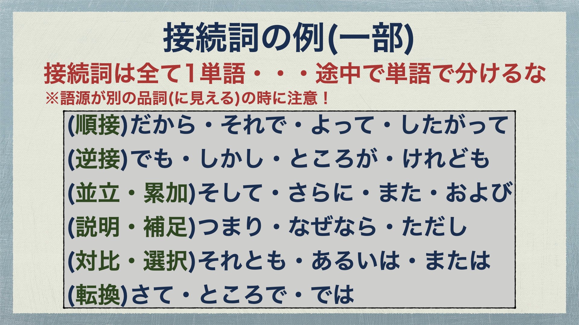 接続詞と接続語の違いや間違えやすいものを丁寧に解説・品詞の分類8【中学国語文法】 がこない独学応援ブログ